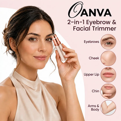 OANVA 2 in 1 Facial & Eyebrow Hair Trimmer for Women, Rechargeable Face Razor, Lip & Peach Fuzz Remover, Precision Eyebrow Shaper, Portable Painless Hair Removal Tool.Summerwins Dealsforyoudays,Summerhairstyles