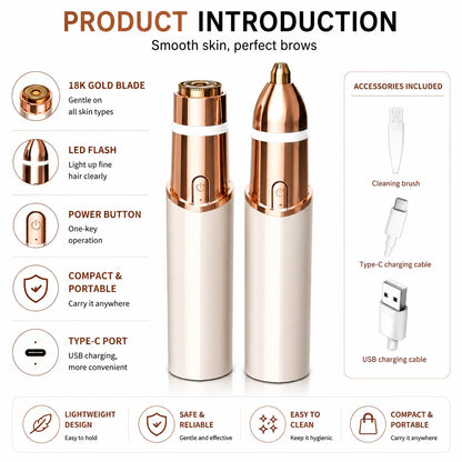 OANVA 2 in 1 Facial & Eyebrow Hair Trimmer for Women, Rechargeable Face Razor, Lip & Peach Fuzz Remover, Precision Eyebrow Shaper, Portable Painless Hair Removal Tool.Summerwins Dealsforyoudays,Summerhairstyles