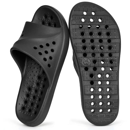 Shower Shoes for Womens Mens Massage Pool Slides with Arch Support Quick Drying Beach Slippers Summer Non Slip Bathroom Indoor Outdoor House Sandals with Drain Holes